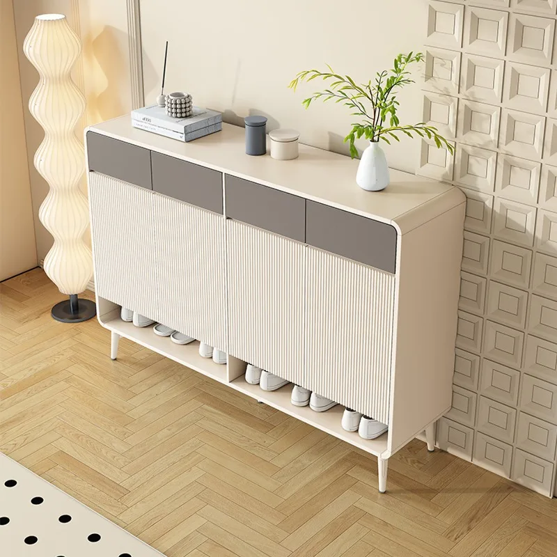 Nordic simple shoe cabinet cream style white aesthetic Shoe organizer light luxury rangement chaussures living room furniture
Nordic simple shoe cabinet cream style white aesthetic Shoe organizer light luxury rangement chaussures living room furniture