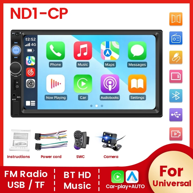 NaviFly 2 Din Car Radio 7" HD Screen MP5 Player Autoradio Multimedia Universal Car Stereo Wired CarPlay Android Auto FM SWC TF
NaviFly 2 Din Car Radio 7" HD Screen MP5 Player Autoradio Multimedia Universal Car Stereo Wired CarPlay Android Auto FM SWC TF