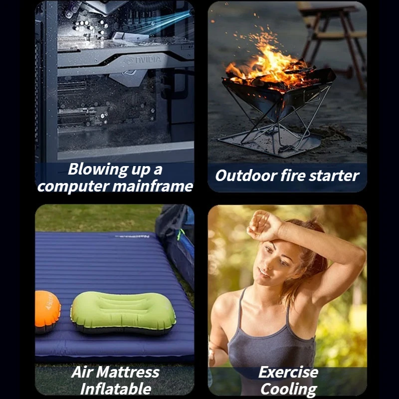 Мини-ручной турбовентилятор — высокоскоростной перезаряжаемый воздуходувка, автомобильный пылесос, надувной насос и уличный инструмент
Мини-ручной турбовентилятор — высокоскоростной перезаряжаемый воздуходувка, автомобильный пылесос, надувной насос и уличный инструмент