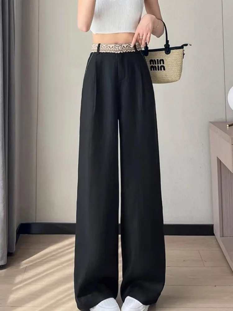 Loose Straight Leg Suit Pants Women's Summer Thin New Style Pear Shape Drape Wide Leg Pants High Waist Korean Style Commute
Loose Straight Leg Suit Pants Women's Summer Thin New Style Pear Shape Drape Wide Leg Pants High Waist Korean Style Commute