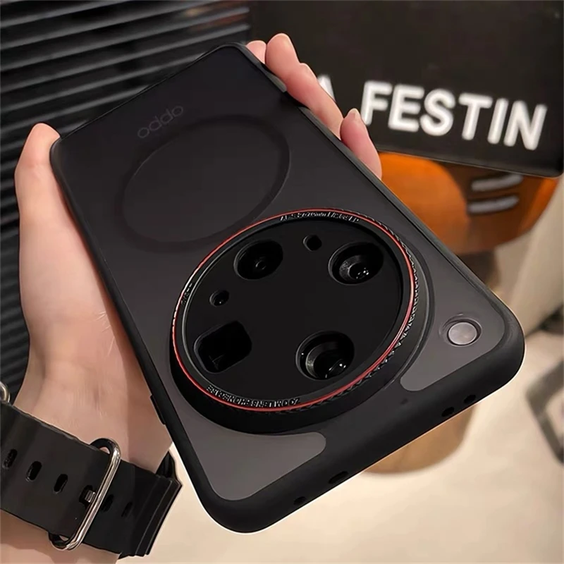 Чехол для OPPO Find X8 Pro X8 Ultra 5G с магнитным объективом MagSafe с тонкими отверстиями, акриловая матовая прозрачная задняя панель, мягкая крышка с краями 
Чехол для OPPO Find X8 Pro X8 Ultra 5G с магнитным объективом MagSafe с тонкими отверстиями, акриловая матовая прозрачная задняя панель, мягкая крышка с краями