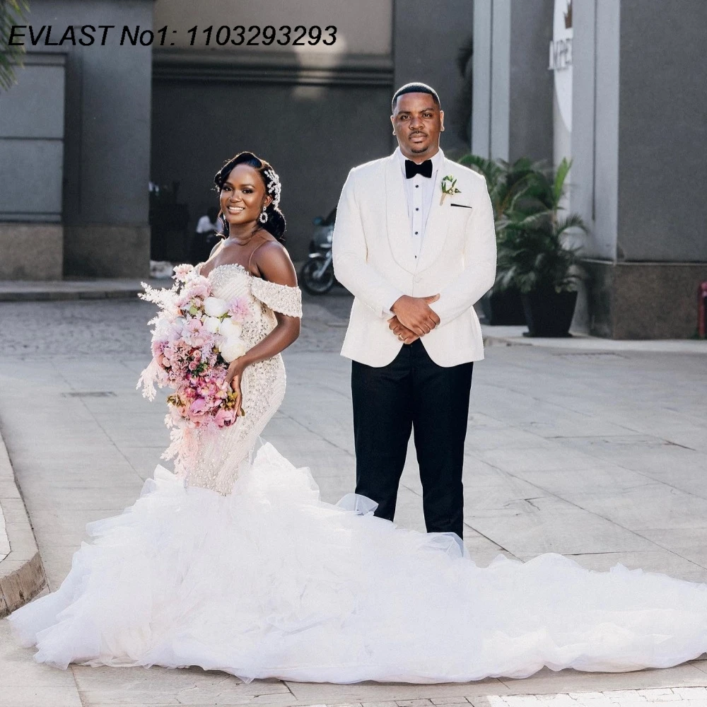 EVLAST Customized Elegant 2025 African Mermaid Wedding Dress Lace Applique Beaded Bridal Gown Nigeria Black Women Marriage TMD52
EVLAST Customized Elegant 2025 African Mermaid Wedding Dress Lace Applique Beaded Bridal Gown Nigeria Black Women Marriage TMD52
