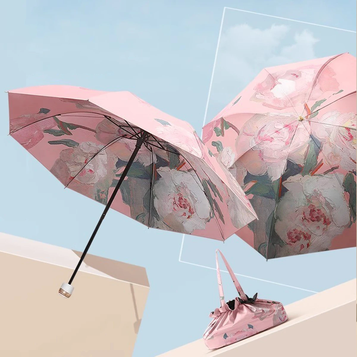 UPF50+double-layer sunshade folding umbrella with storage bag, UV resistant vinyl coating sunshade umbrella, sun umbrella
UPF50+double-layer sunshade folding umbrella with storage bag, UV resistant vinyl coating sunshade umbrella, sun umbrella