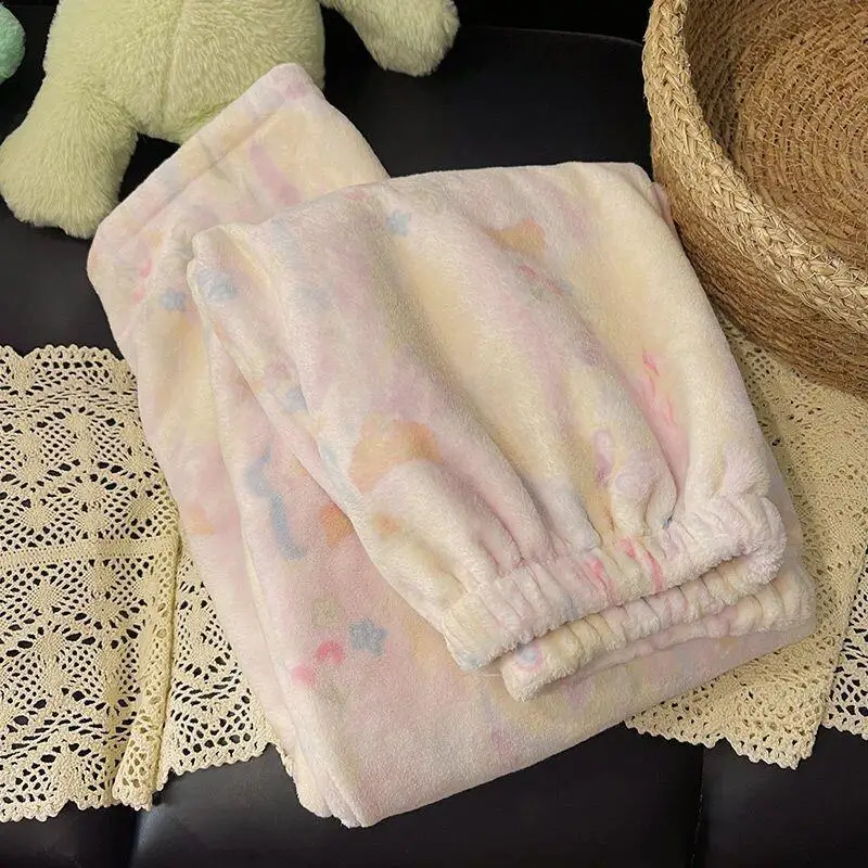 Women Women Coral Fleece Pajamas Set Sweet Cute Flannel Plush Thickened Slim Fit Homewear Loungewear Sleepwear Autumn Winter
Women Women Coral Fleece Pajamas Set Sweet Cute Flannel Plush Thickened Slim Fit Homewear Loungewear Sleepwear Autumn Winter