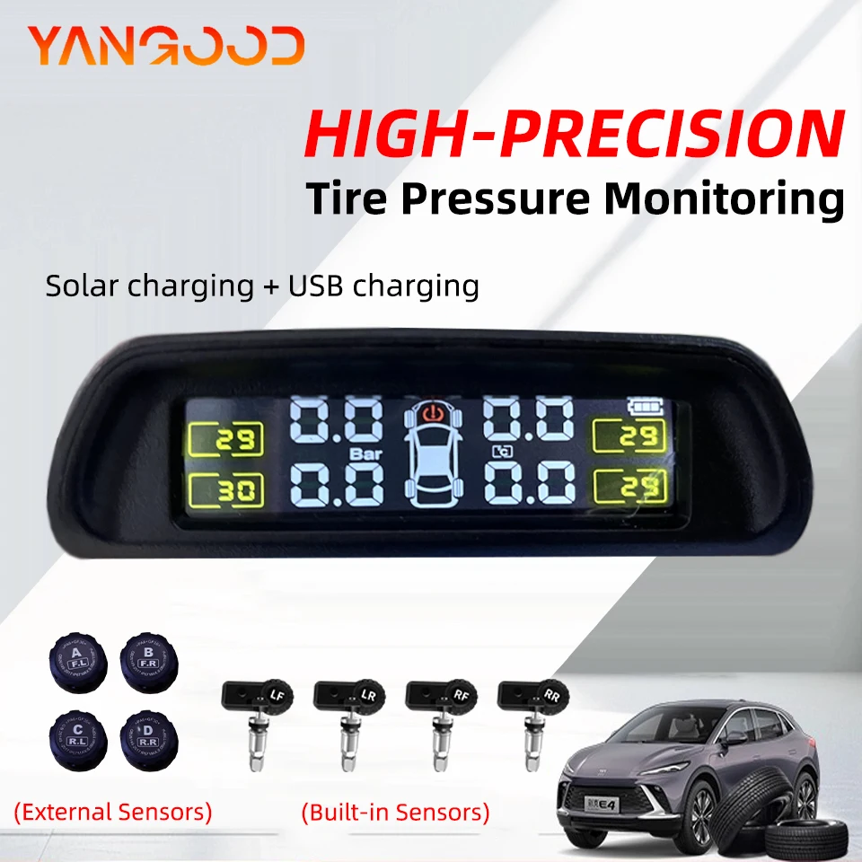 Automotive Wireless TirePressure Monitor Sensor With Built-in And External Waterproof Solar High-PrecisionTire Monitoring Device
Automotive Wireless TirePressure Monitor Sensor With Built-in And External Waterproof Solar High-PrecisionTire Monitoring Device