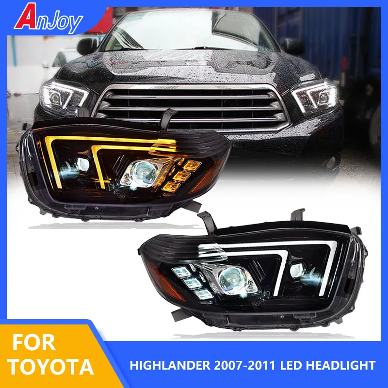 Автомобильная передняя фара для Toyota Highlander 2009-2011, светодиодная фара, светодиодная DRL, дальний ближний свет, автоаксессуары
Автомобильная передняя фара для Toyota Highlander 2009-2011, светодиодная фара, светодиодная DRL, дальний ближний свет, автоаксессуары