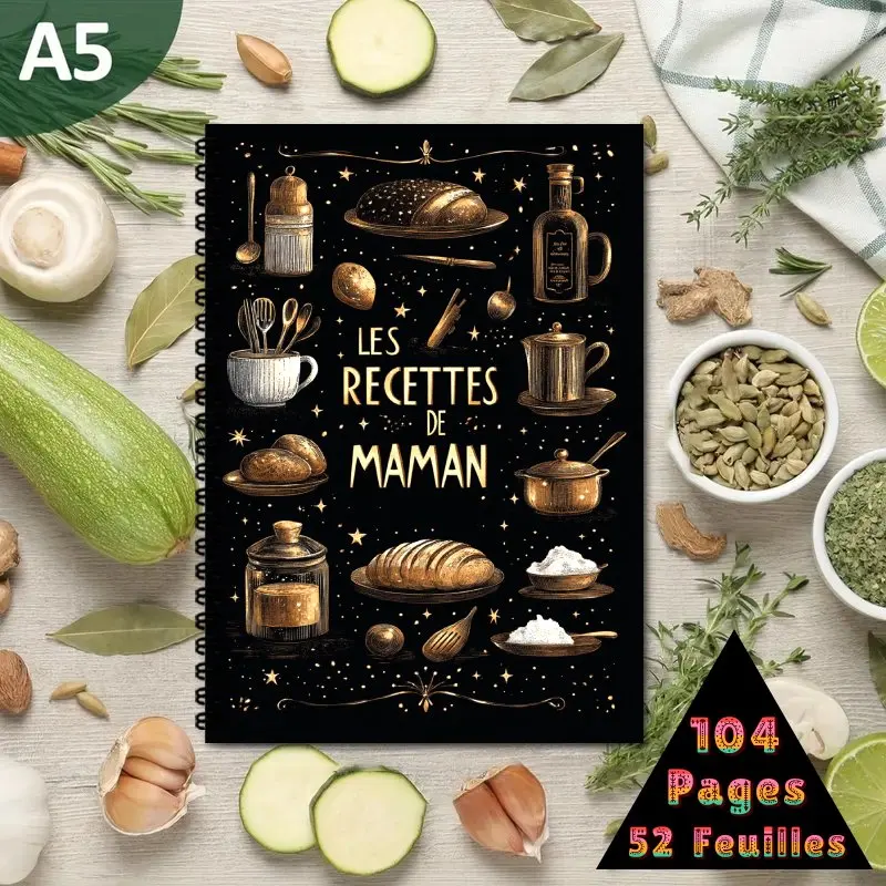 A5 Française Livre de recettes, Recipe Collection Book for Both Men and Women, Can Hold up to 100 Recipes, Vintage Cooking Theme
A5 Française Livre de recettes, Recipe Collection Book for Both Men and Women, Can Hold up to 100 Recipes, Vintage Cooking Theme