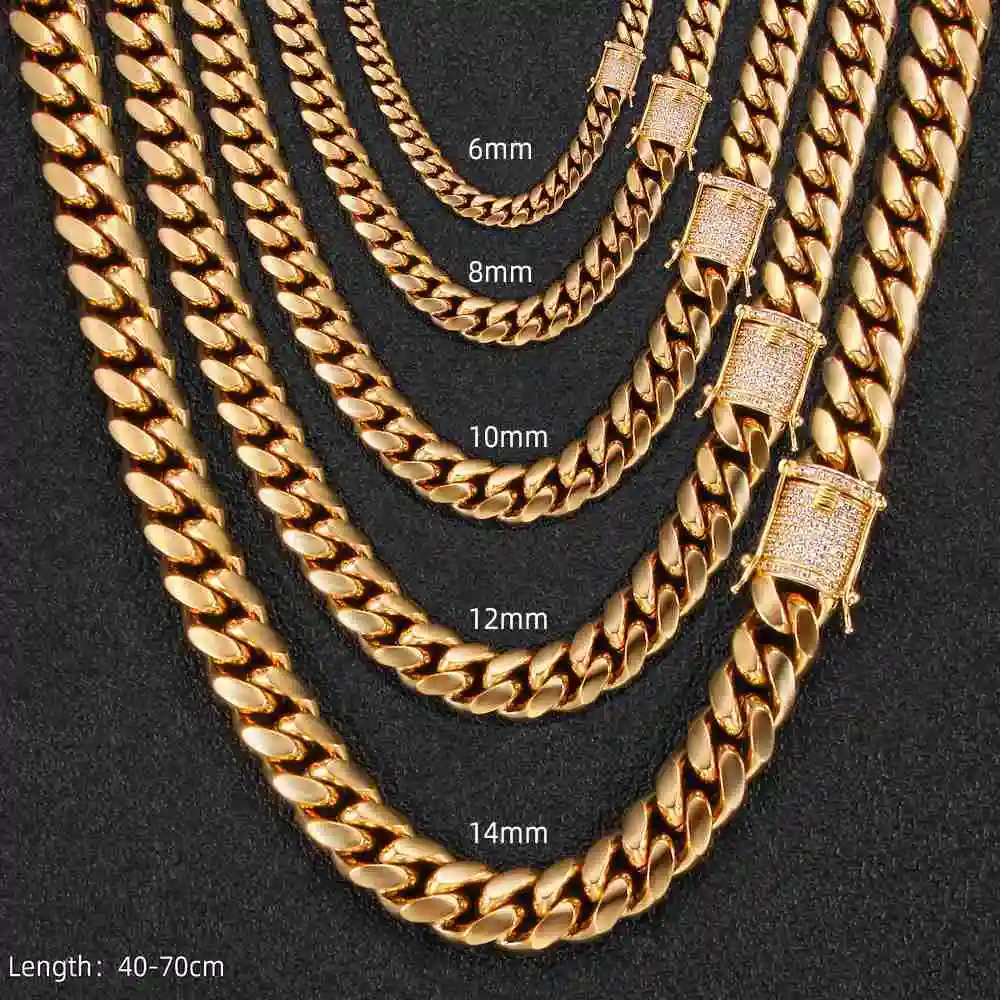 Оптовая продажа, хип-хоп Iced Out, циркон, нержавеющая сталь, позолоченный бриллиант, Майами, кубинская цепочка, ожерелье для мужчин и женщин, ювелирные изделия
Оптовая продажа, хип-хоп Iced Out, циркон, нержавеющая сталь, позолоченный бриллиант, Майами, кубинская цепочка, ожерелье для мужчин и женщин, ювелирные изделия