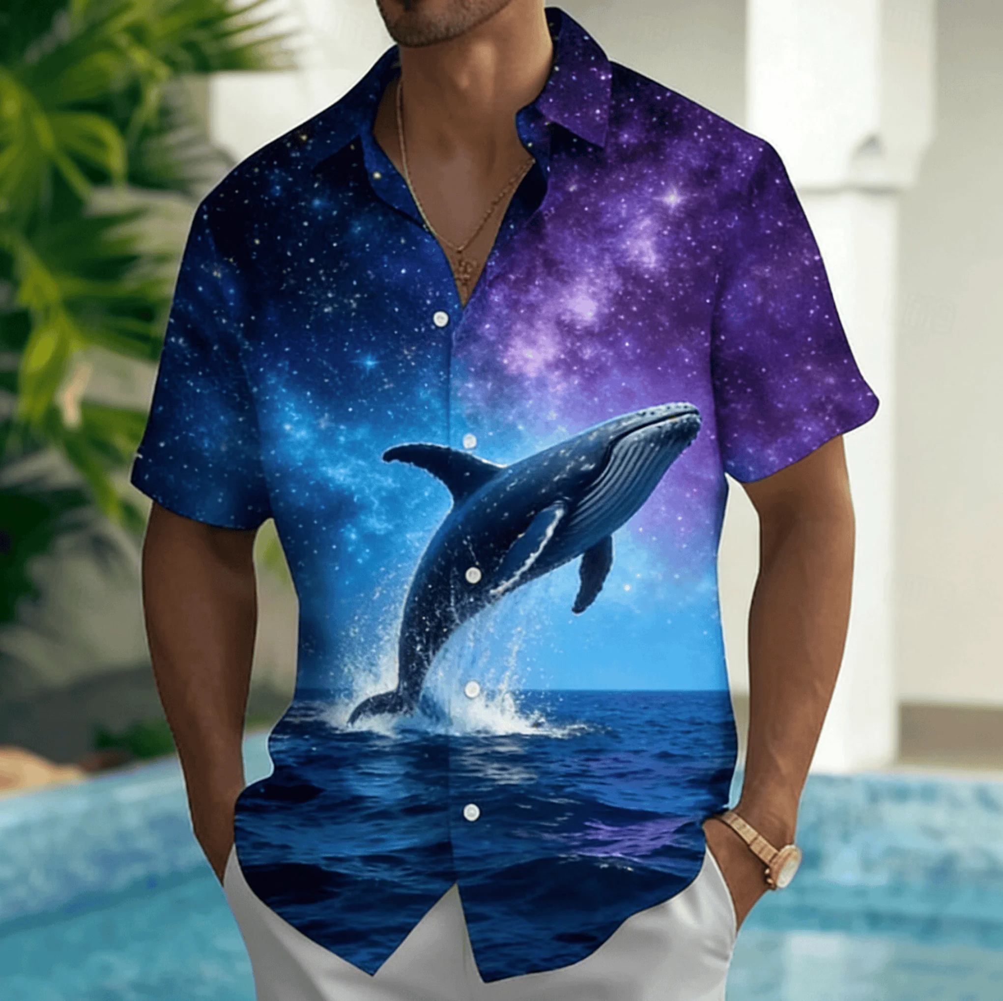 Men's Starry Sunset Lighthouse Print Short Sleeve Shirt, Spring Summer Dreamy Vacation Blouse, Loose Casual Top
Men's Starry Sunset Lighthouse Print Short Sleeve Shirt, Spring Summer Dreamy Vacation Blouse, Loose Casual Top