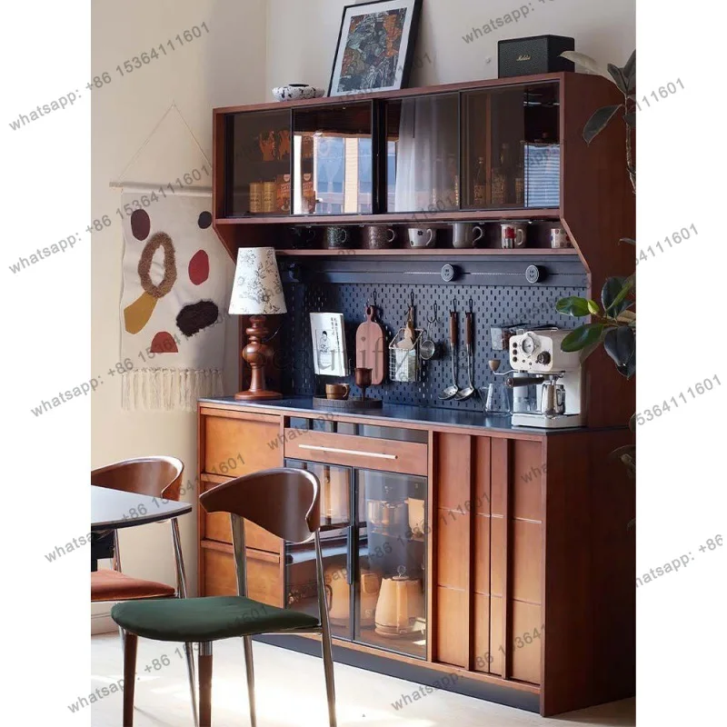 Retro solid wood French side cabinet against the wall integrated locker, double layer
Retro solid wood French side cabinet against the wall integrated locker, double layer