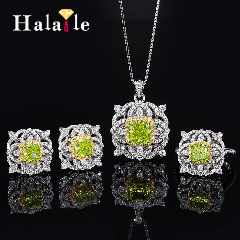 Halaile S925 стерлингового серебра с цирконом, комплекты ювелирных изделий, ожерелье, серьги, кольца, оливково-зеленые ювелирные изделия, женский подарок на свадьбу, день рождения
Halaile S925 стерлингового серебра с цирконом, комплекты ювелирных изделий, ожерелье, серьги, кольца, оливково-зеленые ювелирные изделия, женский подарок на свадьбу, день рождения