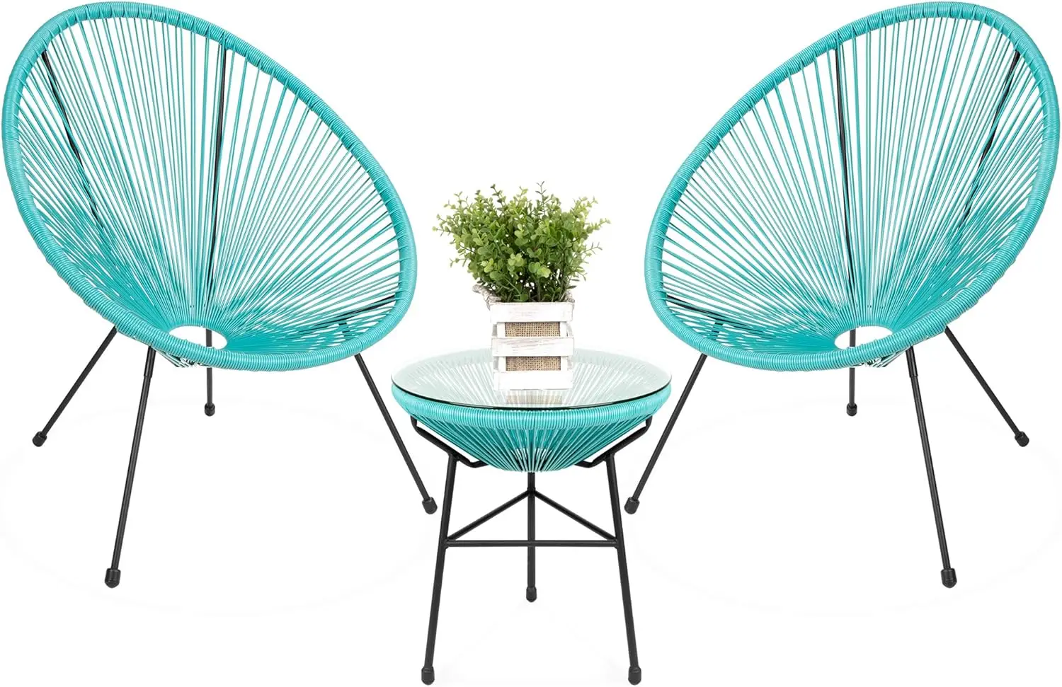 Best Choice Products 3-Piece Outdoor Acapulco All-Weather Patio Conversation Bistro Set w/Plastic Rope, Glass Top Table
Best Choice Products 3-Piece Outdoor Acapulco All-Weather Patio Conversation Bistro Set w/Plastic Rope, Glass Top Table