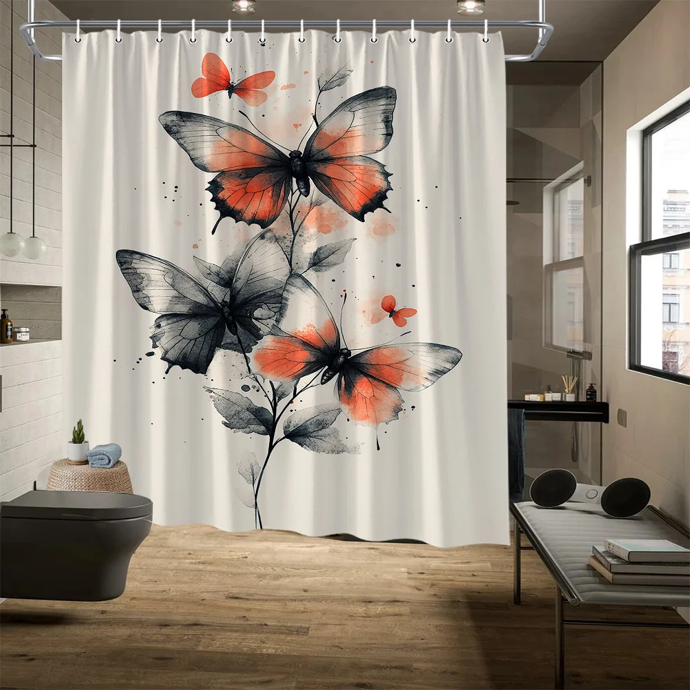 Butterfly Shower Curtain - Vibrant Red & Black Watercolor Art, Fade-Resistant Polyester, All-Season Decor
Butterfly Shower Curtain - Vibrant Red & Black Watercolor Art, Fade-Resistant Polyester, All-Season Decor