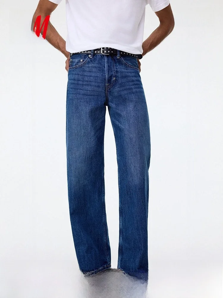 Loose Straight Leg Jeans Men's Summer New Style H&M mid Waist Cotton Casual Fit Jeans for Students And Young Men
Loose Straight Leg Jeans Men's Summer New Style H&M mid Waist Cotton Casual Fit Jeans for Students And Young Men