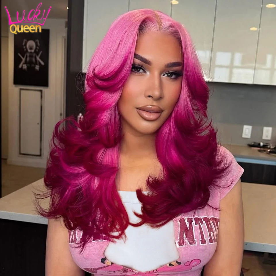 Ombre Hot Pink 12A 13X4 613 Colorful Wigs 180Density 13x6 Lace Front Human Hair Pre Plucked For Women Body Wave Transparent Lace
Ombre Hot Pink 12A 13X4 613 Colorful Wigs 180Density 13x6 Lace Front Human Hair Pre Plucked For Women Body Wave Transparent Lace