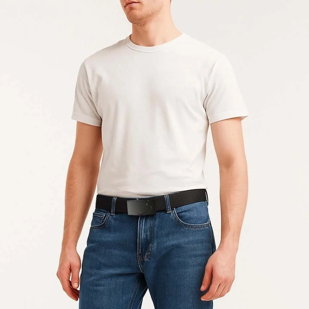 Classic Alloy Men Nylon Belt Texture Automatic Buckle Cloth Waistband Solid Color Durable Sturdy Cloth Belt Waist Seal
Classic Alloy Men Nylon Belt Texture Automatic Buckle Cloth Waistband Solid Color Durable Sturdy Cloth Belt Waist Seal
