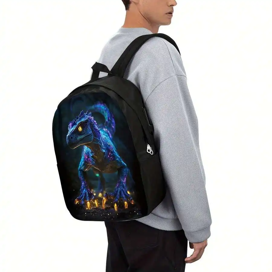 Lightweight Black Printed Backpack With Dinosaur Design Unisex Double Shoulder Bag For Travel School Commute
Lightweight Black Printed Backpack With Dinosaur Design Unisex Double Shoulder Bag For Travel School Commute