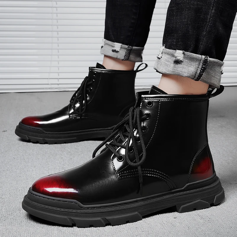 Black /wine Red Boots Men's Boots 2023 Outdoor Genuine Leather Work Boots Couple Same Cowhide Motorcycle Boots for Men and Women
Black /wine Red Boots Men's Boots 2023 Outdoor Genuine Leather Work Boots Couple Same Cowhide Motorcycle Boots for Men and Women