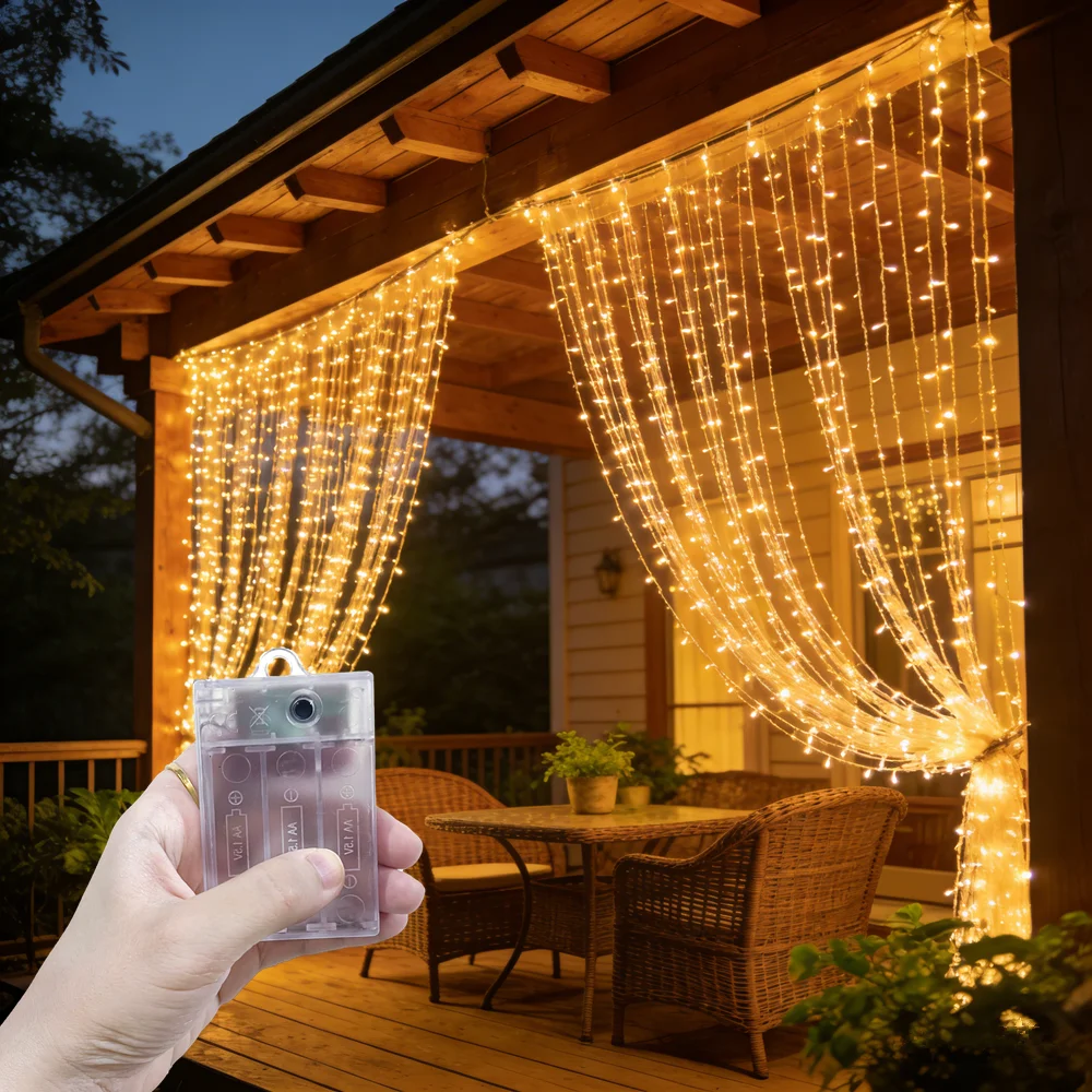 LED Fairy String Curtain Lights Battery Holiday Wedding Party Christmas Lights 8 Mode Festoon Christmas Decor for Home Room Lamp
LED Fairy String Curtain Lights Battery Holiday Wedding Party Christmas Lights 8 Mode Festoon Christmas Decor for Home Room Lamp