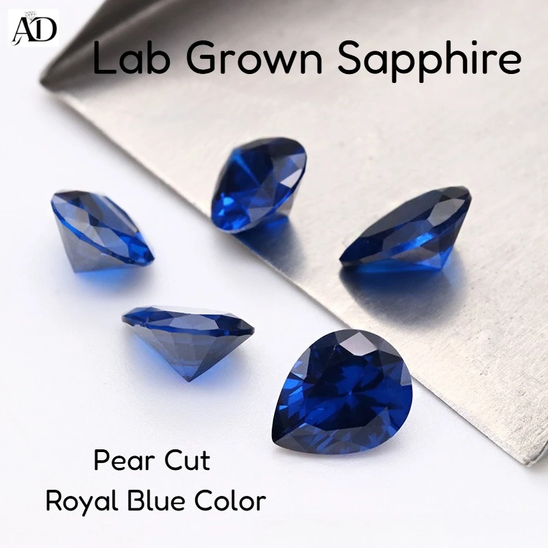 Lab Grown Sapphire Royal Blue Color Pear Cut Available Gems for Jewelry Setting&Custom Design Selectable AGL Certificate 
Lab Grown Sapphire Royal Blue Color Pear Cut Available Gems for Jewelry Setting&Custom Design Selectable AGL Certificate