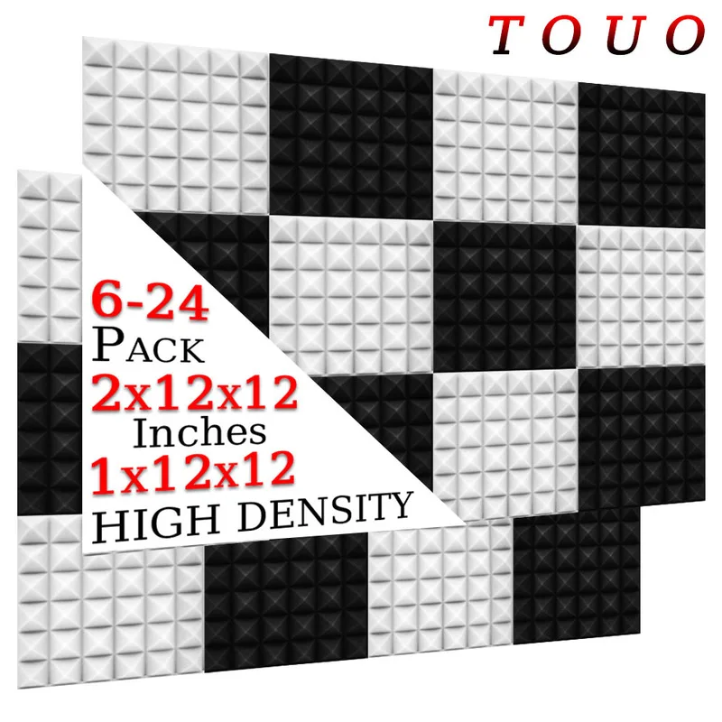TOUO 6/12/24 Pcs Acoustic Foam Flame-Retardant Pyramid Sound Absorbing Sponge Pad Sound Proof Treatment Room Acoustic Treatment
TOUO 6/12/24 Pcs Acoustic Foam Flame-Retardant Pyramid Sound Absorbing Sponge Pad Sound Proof Treatment Room Acoustic Treatment