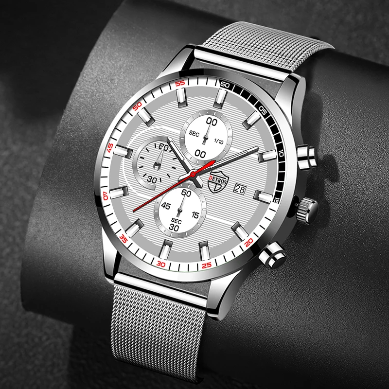 Fashion Man Quartz Watches Casual Leather Luminous Hands Clock Silver Stainless Steel Mesh Belt Calendar Business Watch for Men
Fashion Man Quartz Watches Casual Leather Luminous Hands Clock Silver Stainless Steel Mesh Belt Calendar Business Watch for Men