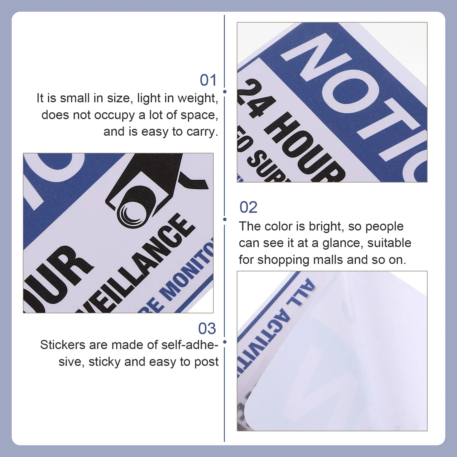 2Pcs Monitored Warning Sticker Premium Security Camera Sign for Shops Malls Restaurants 24H Video Surveillance Adhesive Caution
2Pcs Monitored Warning Sticker Premium Security Camera Sign for Shops Malls Restaurants 24H Video Surveillance Adhesive Caution