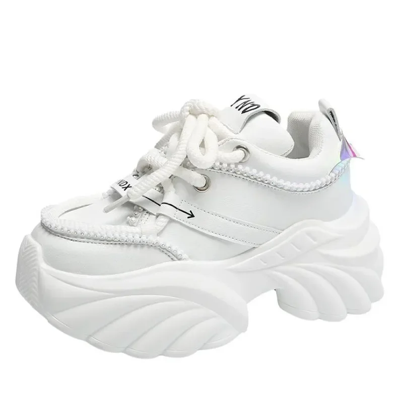 7.5CM Fashion Women's Chunky Sneakers Black Platform Tennis Shoes for Women New Thick Bottom Breathable Leather Sports Dad Shoes
7.5CM Fashion Women's Chunky Sneakers Black Platform Tennis Shoes for Women New Thick Bottom Breathable Leather Sports Dad Shoes