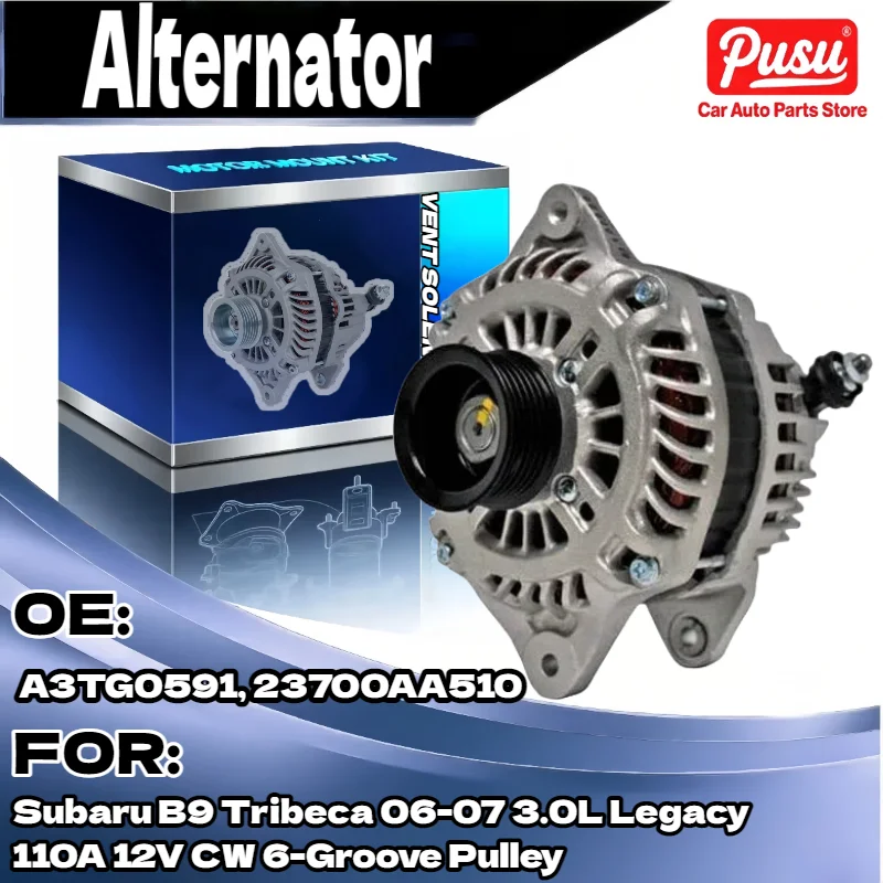 Генератор переменного тока 110 А для Subaru B9 Tribeca Legacy 2006 2007 3,0 л 12 В CW с 6 канавками A3TG0591 23700AA510
Генератор переменного тока 110 А для Subaru B9 Tribeca Legacy 2006 2007 3,0 л 12 В CW с 6 канавками A3TG0591 23700AA510