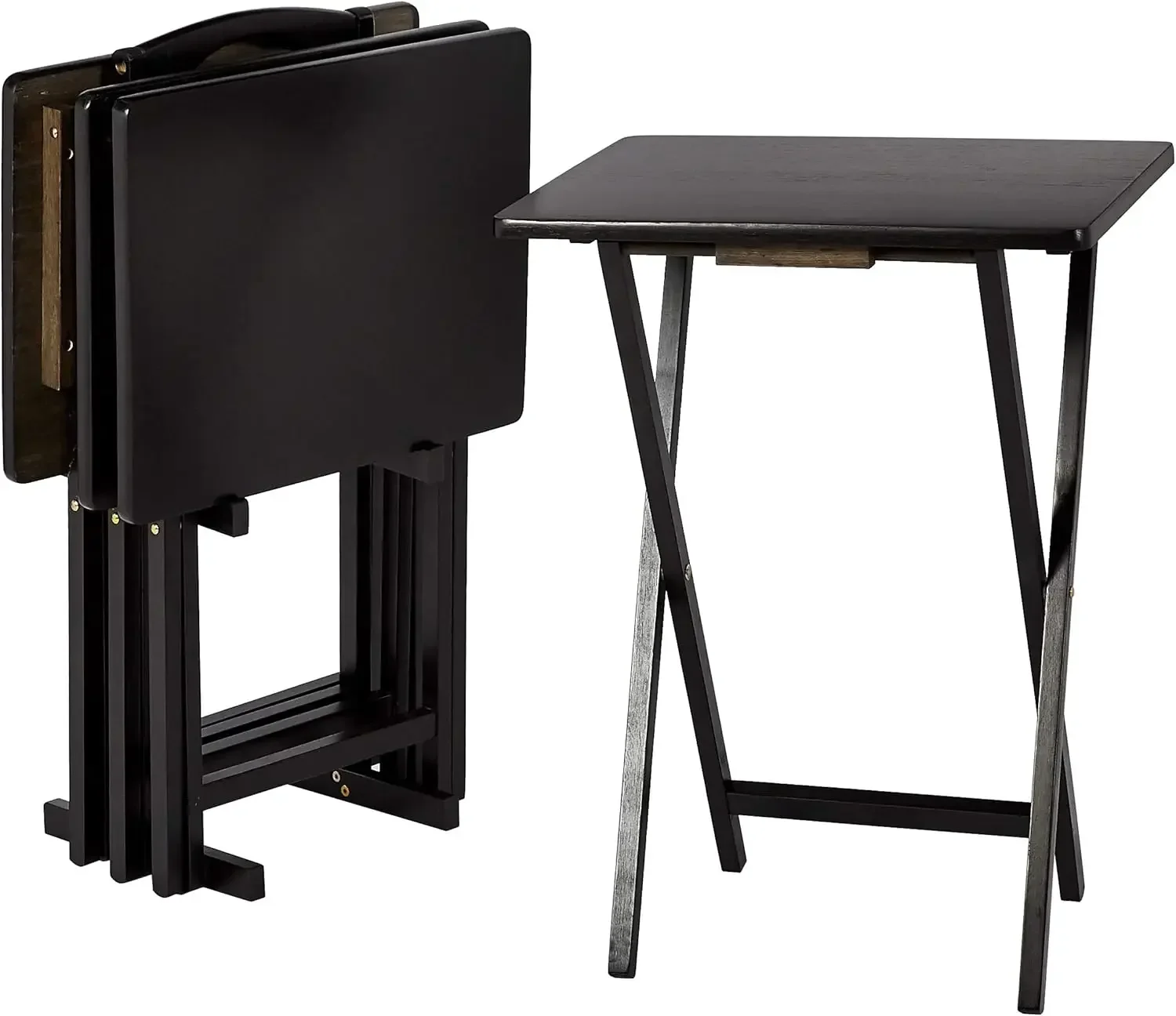 Classic TV Dinner Rectangular Folding Tray table with Storage Rack, Black - Set of 4 Trays, 15 x 19 x 26 inches
Classic TV Dinner Rectangular Folding Tray table with Storage Rack, Black - Set of 4 Trays, 15 x 19 x 26 inches