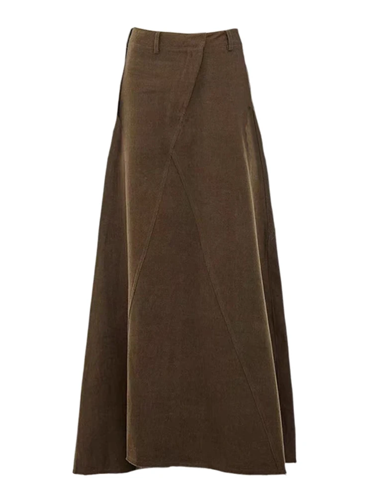Retro Coffee Color Casual Half-length Skirt Women's Autumn Winter plus Size A-line Long Skirt High Waist Frayed Design Sensation
Retro Coffee Color Casual Half-length Skirt Women's Autumn Winter plus Size A-line Long Skirt High Waist Frayed Design Sensation