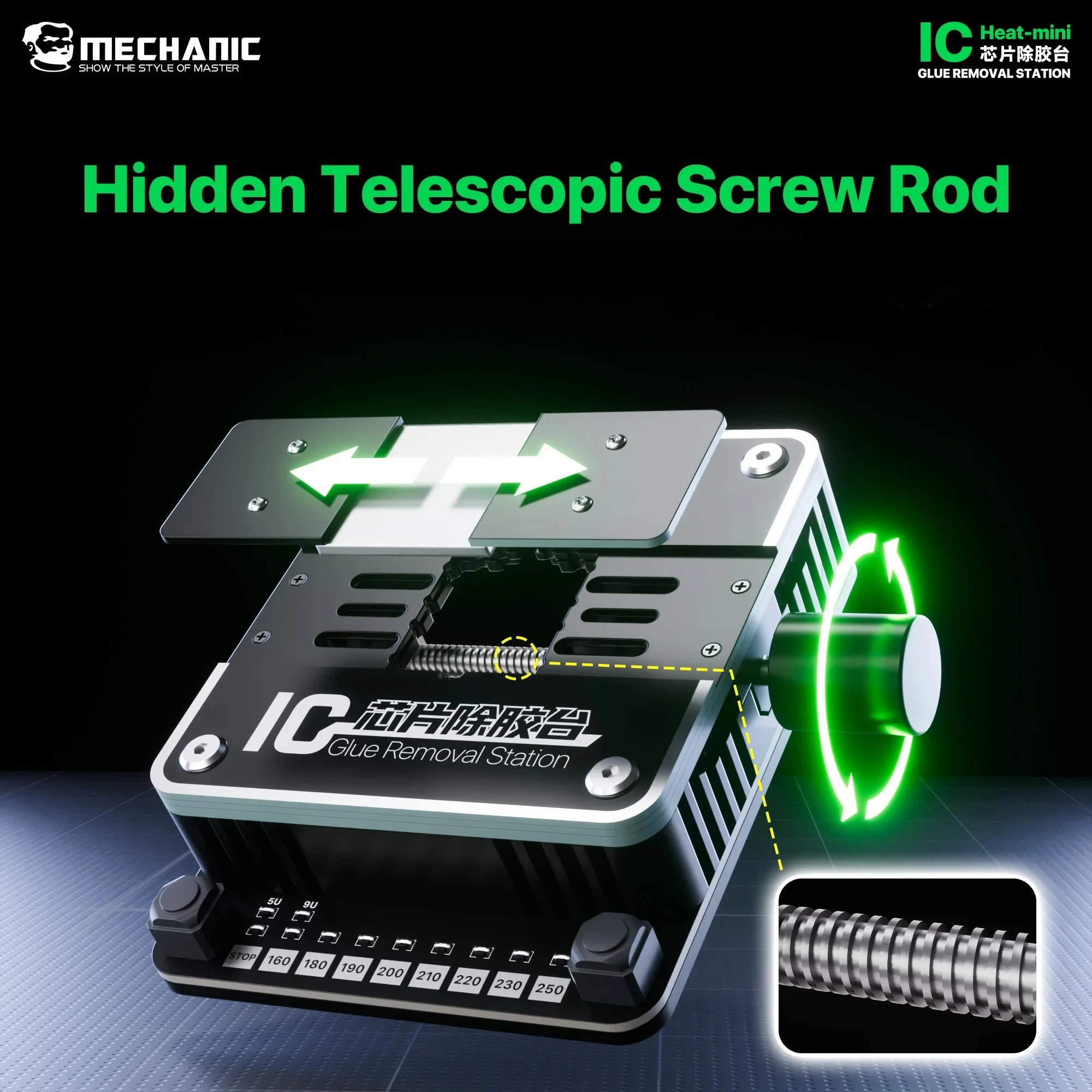 MECHANIC Heat-mini IC Glue Removal Station No Hot Air Gun Needed Adjustable Temperature for Phone Chip Removal Repair Tools
MECHANIC Heat-mini IC Glue Removal Station No Hot Air Gun Needed Adjustable Temperature for Phone Chip Removal Repair Tools