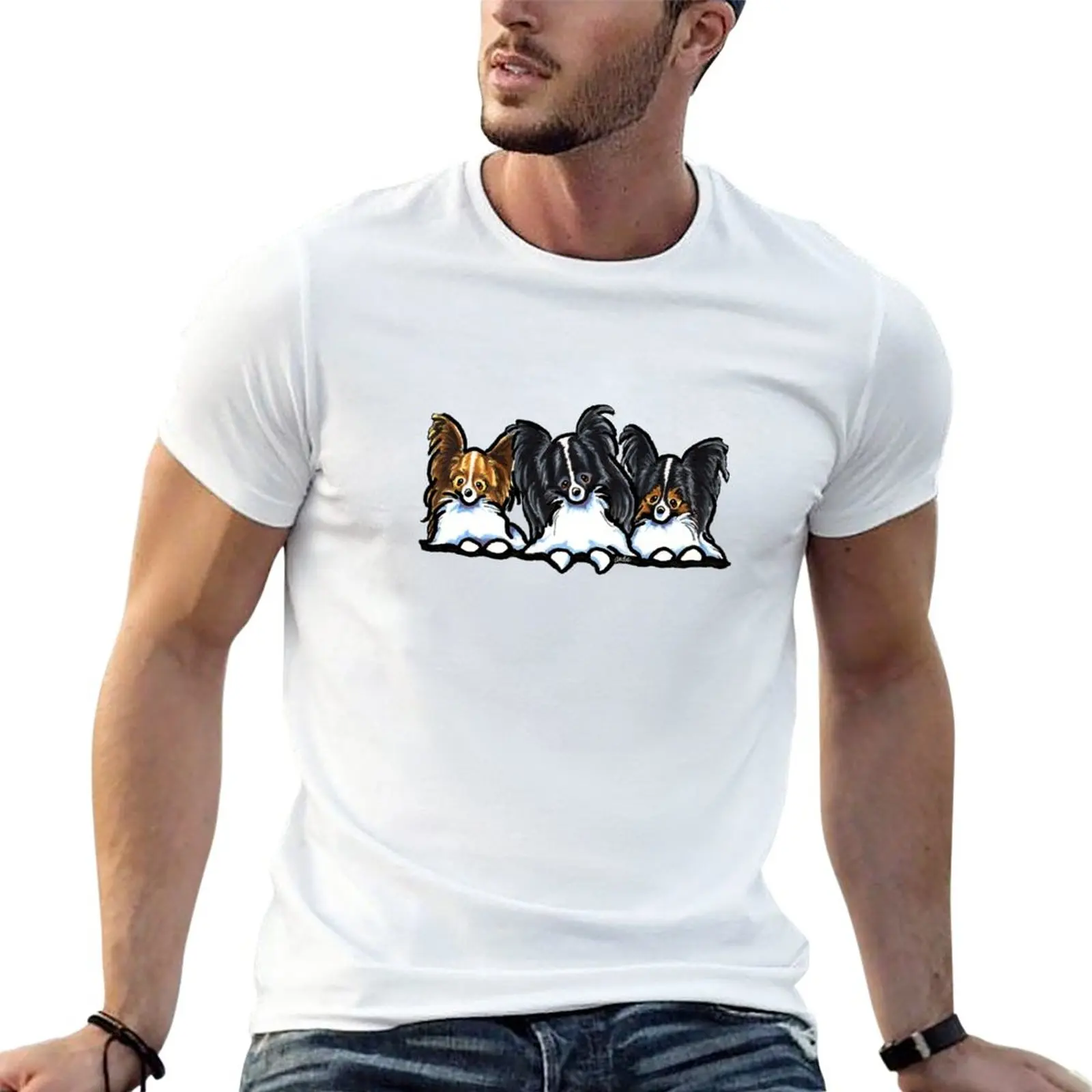 Papillon Party of Three T-Shirt boys t shirts Short sleeve fitted t shirts for men
Papillon Party of Three T-Shirt boys t shirts Short sleeve fitted t shirts for men