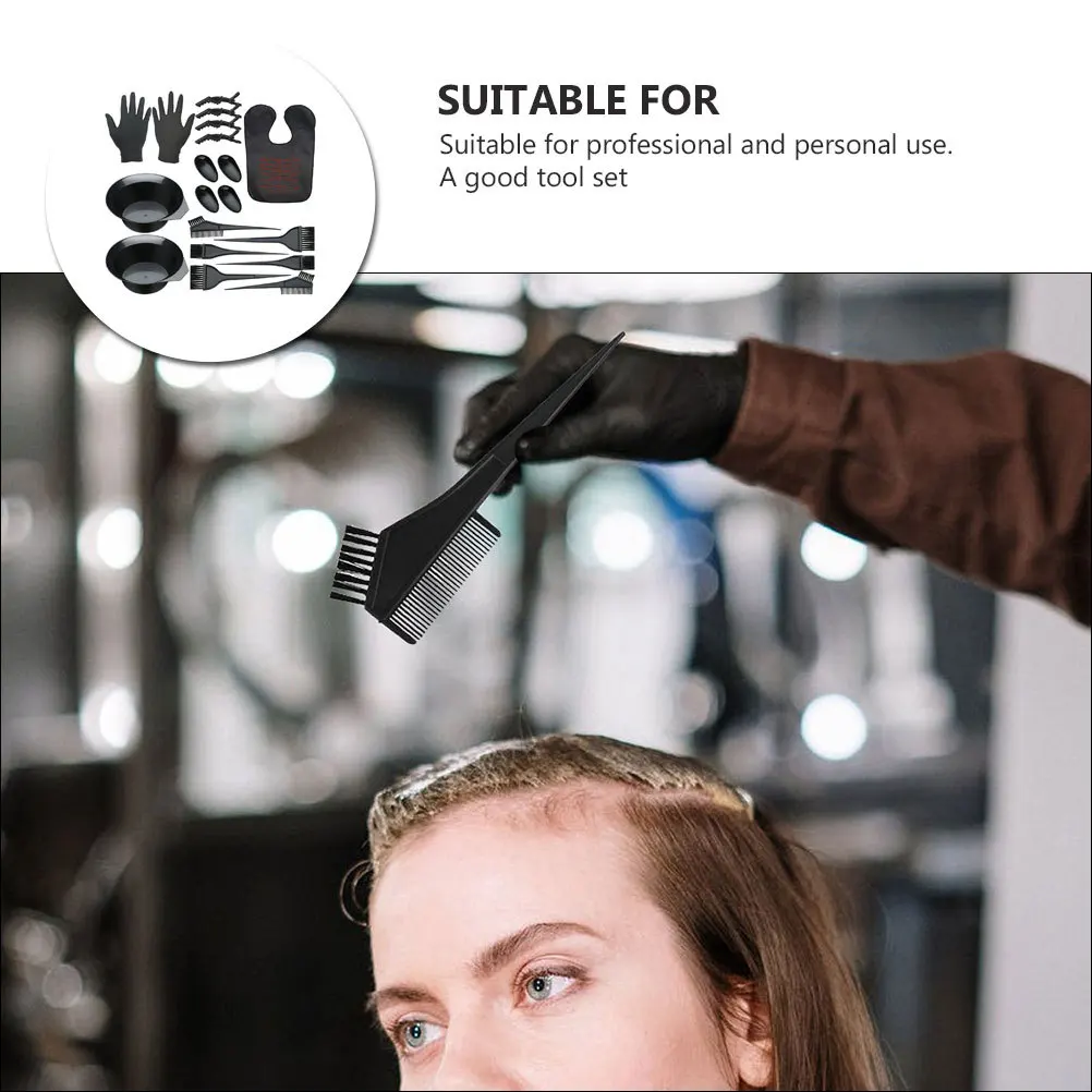 19Pcs Hair Dye Coloring Kit High Quality Plastic Tools Set for Smooth Application Professional Hair Tinting Bowl Brush Cape Ear
19Pcs Hair Dye Coloring Kit High Quality Plastic Tools Set for Smooth Application Professional Hair Tinting Bowl Brush Cape Ear