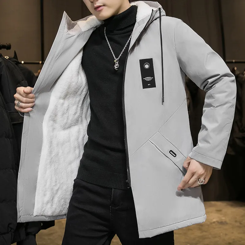 Winter Thiened Fce Hooded Jaet Pure Color Slim Fit Men's Cotton Coat Faionable Casual Sle Zipper Closure Outerwear
Winter Thiened Fce Hooded Jaet Pure Color Slim Fit Men's Cotton Coat Faionable Casual Sle Zipper Closure Outerwear