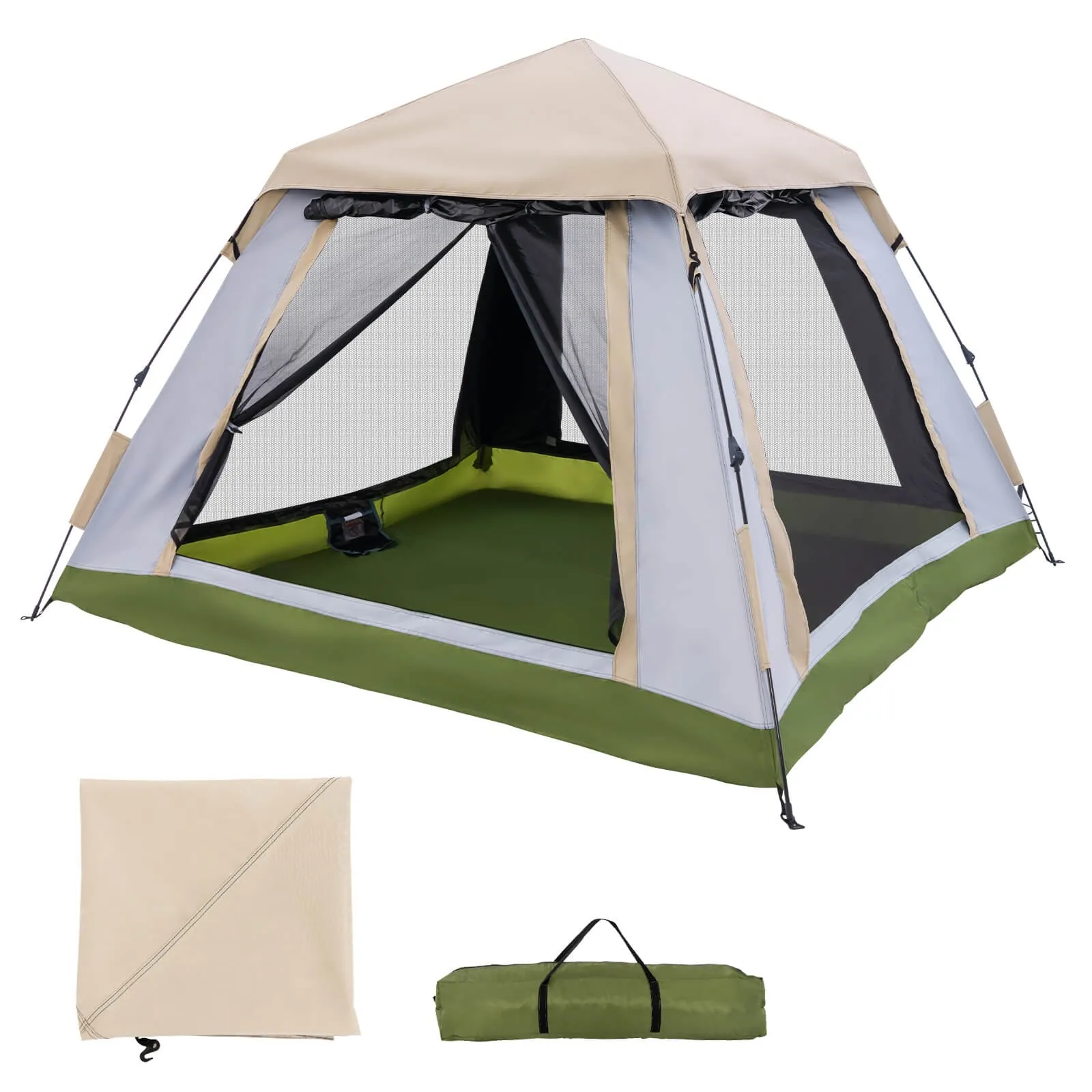 Instant Pop-up Tent 2-4 Person Camping Tent w/ Removable Rainfly & Carrying Bag
Instant Pop-up Tent 2-4 Person Camping Tent w/ Removable Rainfly & Carrying Bag