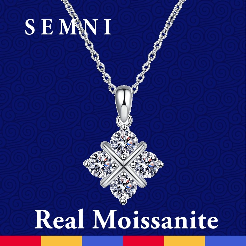 SEMNI Total 1.2ct 4 Stones Moissanite Diamond Cross Pendant Necklace For Women Men 925 Sterling Silver Fine Jewelry
SEMNI Total 1.2ct 4 Stones Moissanite Diamond Cross Pendant Necklace For Women Men 925 Sterling Silver Fine Jewelry