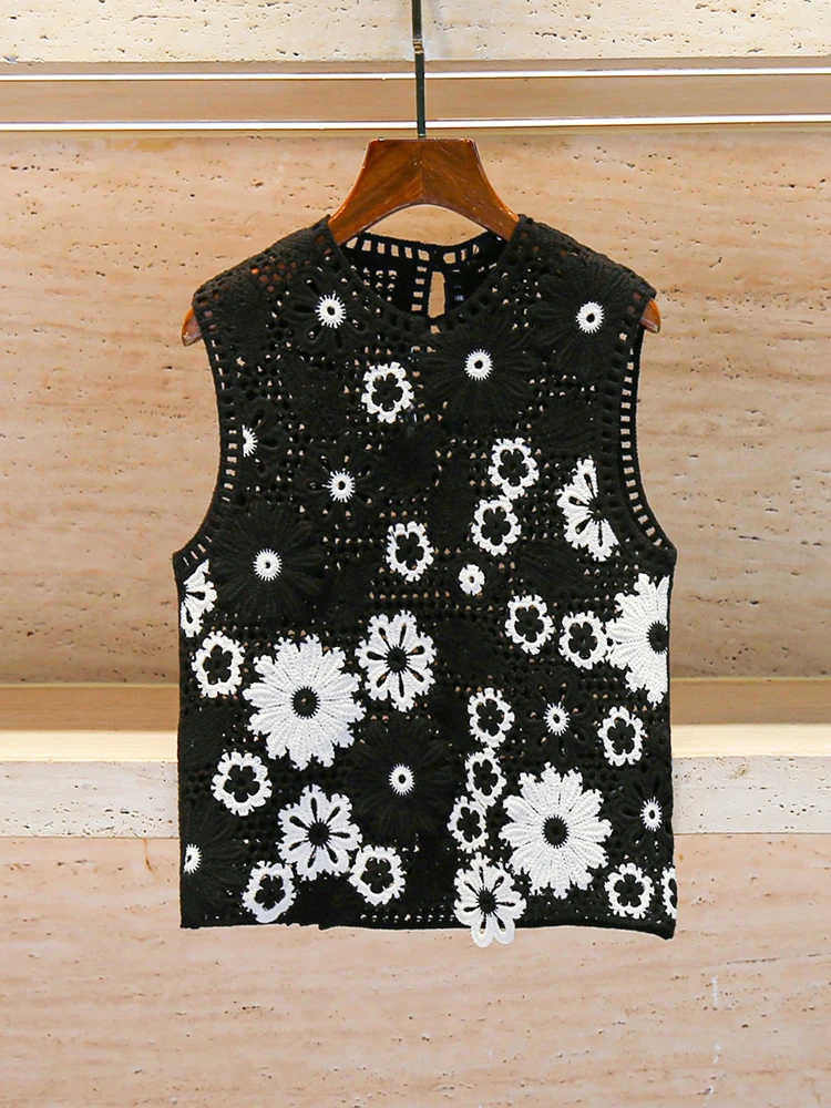 M Home Nan You High End Women's Summer 2025 Embroidered Hollow Knitted Vest Top Simple Sle round Ne ort Length Svel
M Home Nan You High End Women's Summer 2025 Embroidered Hollow Knitted Vest Top Simple Sle round Ne ort Length Svel