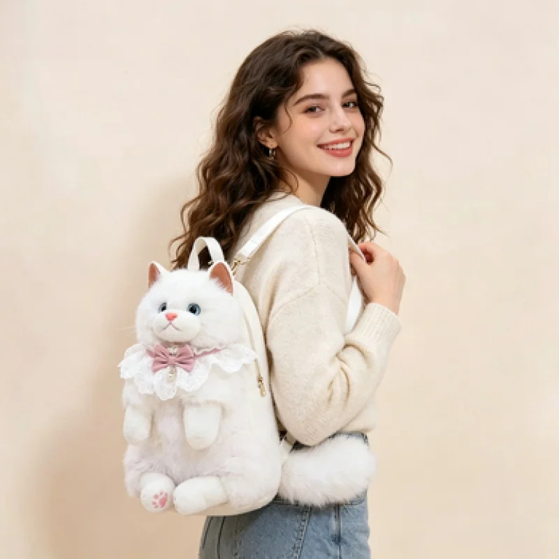 Girls Kawaii Cat Plush Backpack Soft Fluffy Animal Crossbody Bag Cute Cartoon Shoulder Bag for School Travel Daily Outfit
Girls Kawaii Cat Plush Backpack Soft Fluffy Animal Crossbody Bag Cute Cartoon Shoulder Bag for School Travel Daily Outfit