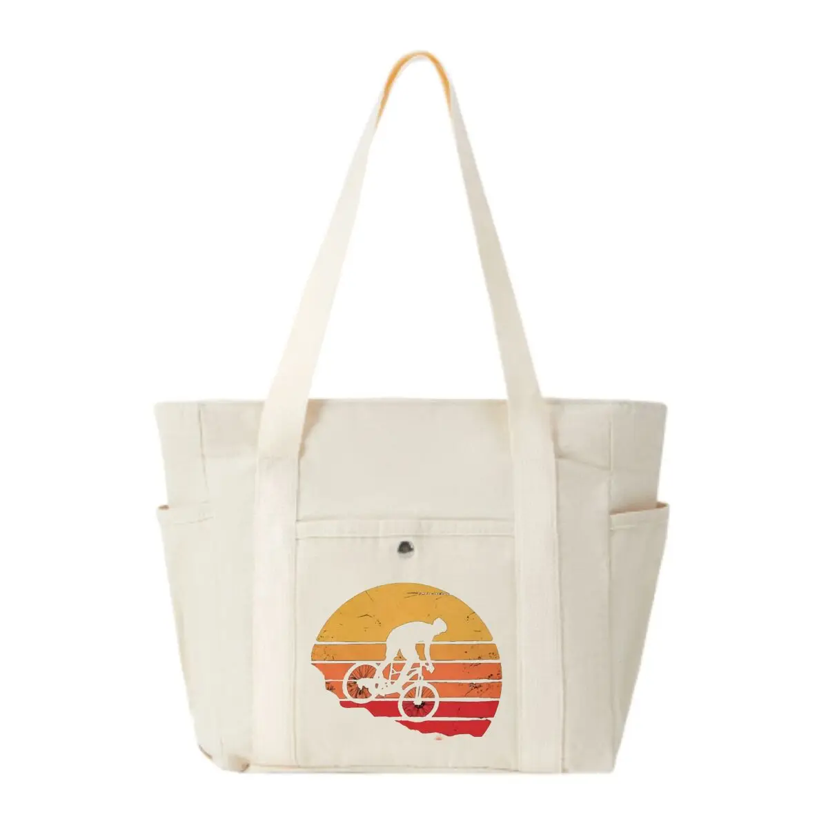 Sunset Cyclist Silhouette Art Preppy-Style Multi-Pocket Canvas Bag Student Retro Daily Bag
Sunset Cyclist Silhouette Art Preppy-Style Multi-Pocket Canvas Bag Student Retro Daily Bag