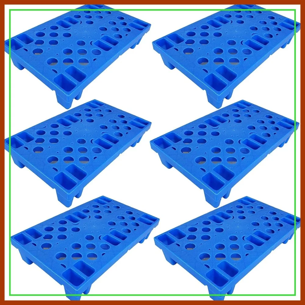 6-Pack Plastic Pallets, 19.6"x11.8"x3.9", Lightweight Nestable, Blue, Moisture-Proof for Storage
6-Pack Plastic Pallets, 19.6"x11.8"x3.9", Lightweight Nestable, Blue, Moisture-Proof for Storage