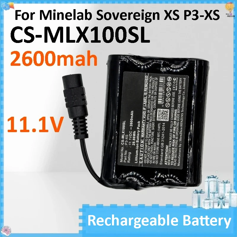 5 pcs CS‑MLX100SL 2600mah 11.1V Battery P3-XS Compatible with Minelab Sovereign XS Device
5 pcs CS‑MLX100SL 2600mah 11.1V Battery P3-XS Compatible with Minelab Sovereign XS Device