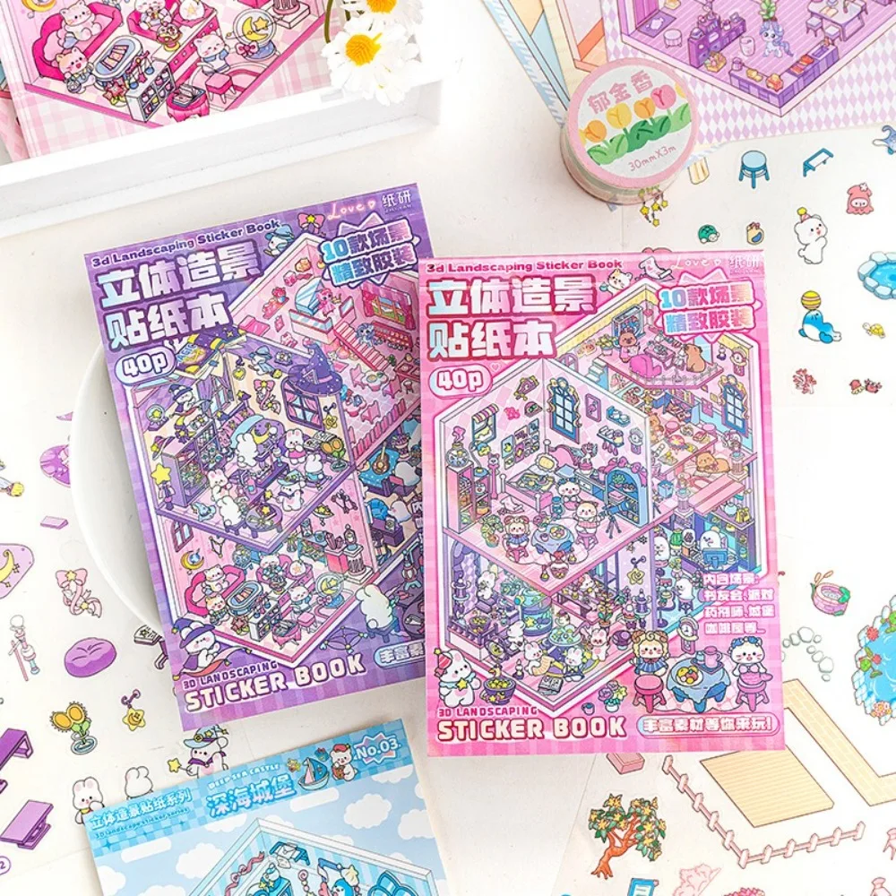 New Cartoon 3D Landscape Sticker Book PET DIY Cabin Scene Pocket Sticker Miniature House Sticker Cabin Scene for Kid
New Cartoon 3D Landscape Sticker Book PET DIY Cabin Scene Pocket Sticker Miniature House Sticker Cabin Scene for Kid