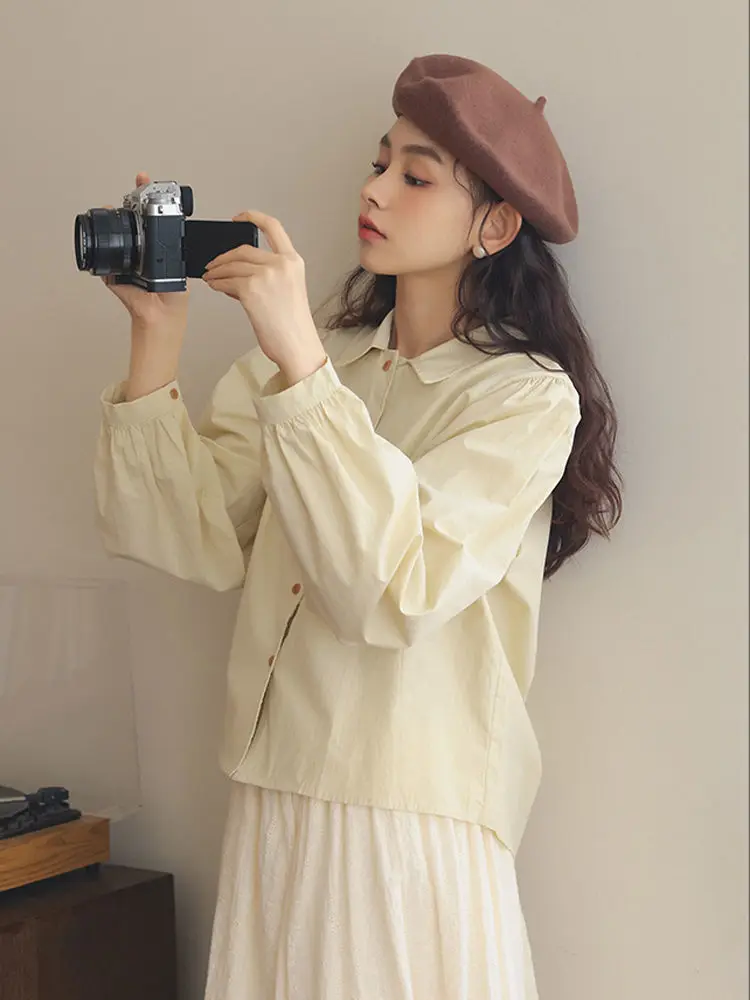 Long Sleeve Shirts Womens Ruffled Button Down Tops Pleated Hem Lantern Sleeves Minimalist Preppy Feminine Elegant French Style
Long Sleeve Shirts Womens Ruffled Button Down Tops Pleated Hem Lantern Sleeves Minimalist Preppy Feminine Elegant French Style