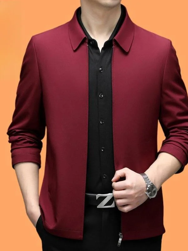Spring Autumn Thin Men's High End Silk Casual Jacket Lapel Collar Iron Free Long Sleeve Business Shirt Red Outerwear
Spring Autumn Thin Men's High End Silk Casual Jacket Lapel Collar Iron Free Long Sleeve Business Shirt Red Outerwear