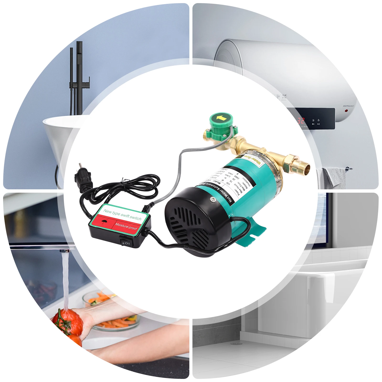 Напорный насос 115 В/60 Гц, насос повышения давления воды 120 Вт с переключателем расхода воды, для дома, кухни, ванной комнаты (3/4 дюйма)
Напорный насос 115 В/60 Гц, насос повышения давления воды 120 Вт с переключателем расхода воды, для дома, кухни, ванной комнаты (3/4 дюйма)