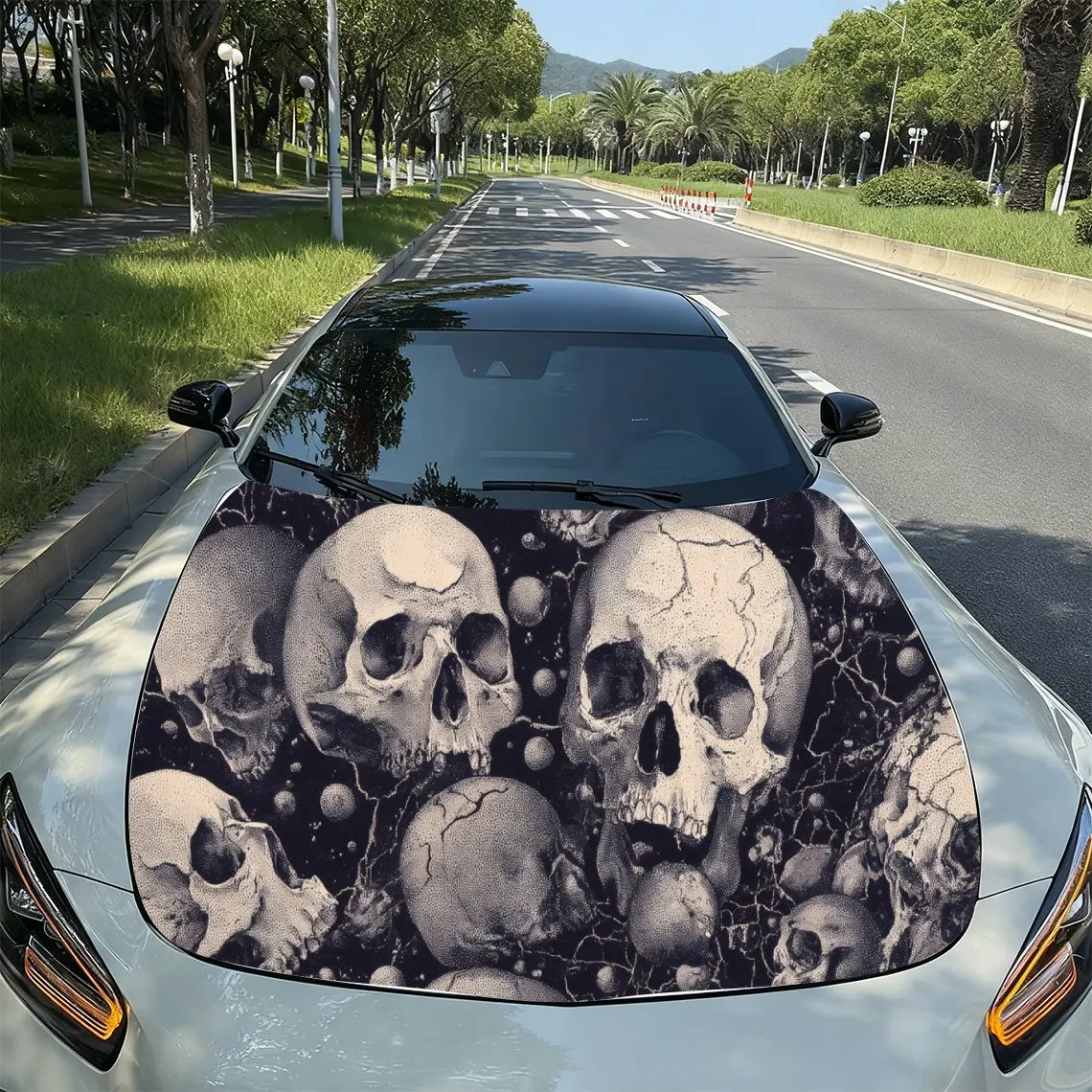 Retro Skull Pile Dark Style PVC Car Hood Wraps, Self-Adhesive Waterproof Car Bonnet Decal Sticker, Car Decoration Protection Sti
Retro Skull Pile Dark Style PVC Car Hood Wraps, Self-Adhesive Waterproof Car Bonnet Decal Sticker, Car Decoration Protection Sti