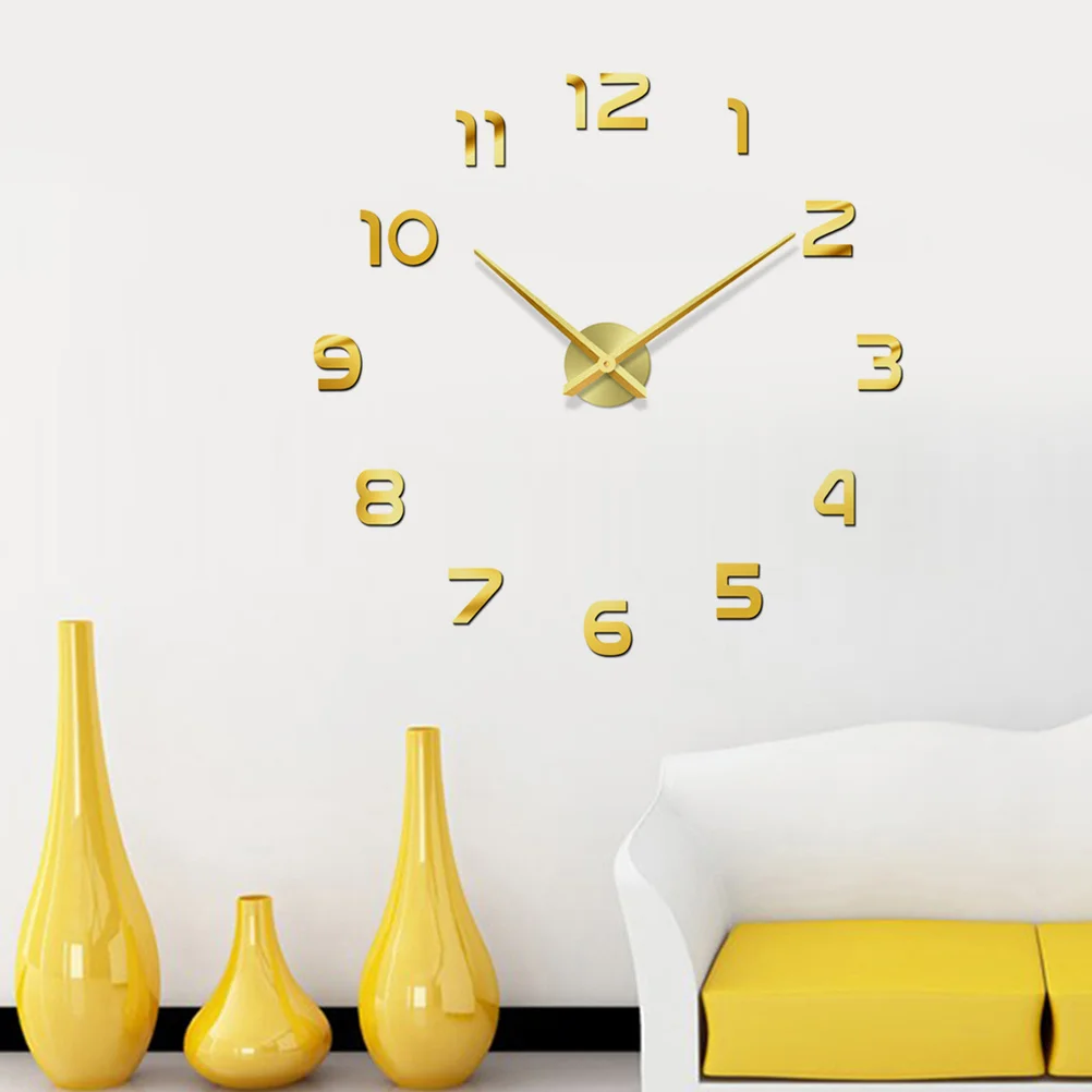 Extra Large Golden DIY Wall Clock No Frame Clear Number Self Adhesive Modern Decorative Clock for Apartment Home Office Interior
Extra Large Golden DIY Wall Clock No Frame Clear Number Self Adhesive Modern Decorative Clock for Apartment Home Office Interior