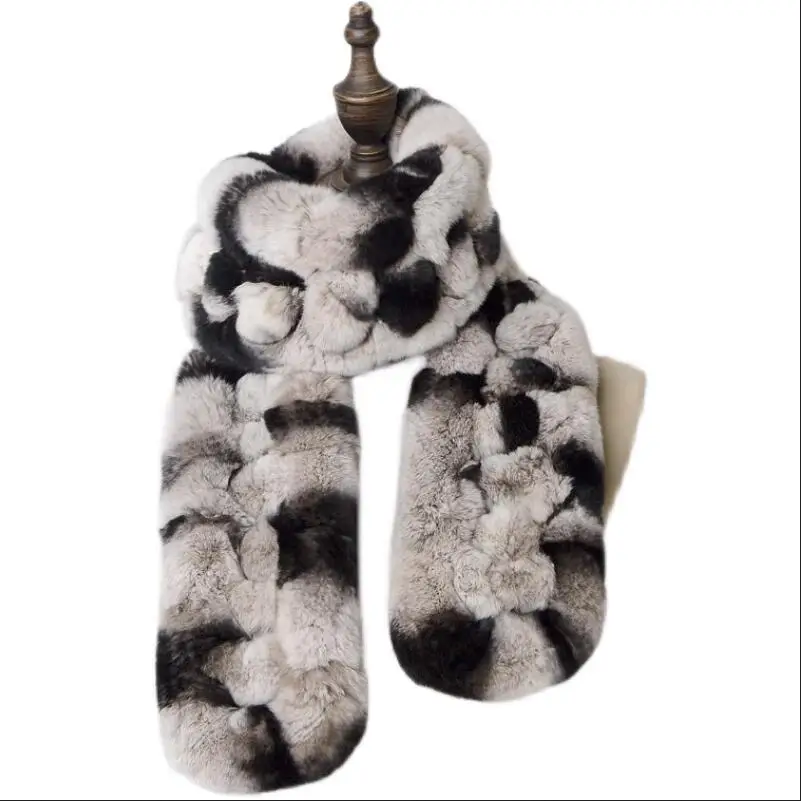 New Women Long Style Genuine Rex Rabbit Fur Scarf Soft High Quality Fashion Chinchilla Color Wraps Collar
New Women Long Style Genuine Rex Rabbit Fur Scarf Soft High Quality Fashion Chinchilla Color Wraps Collar