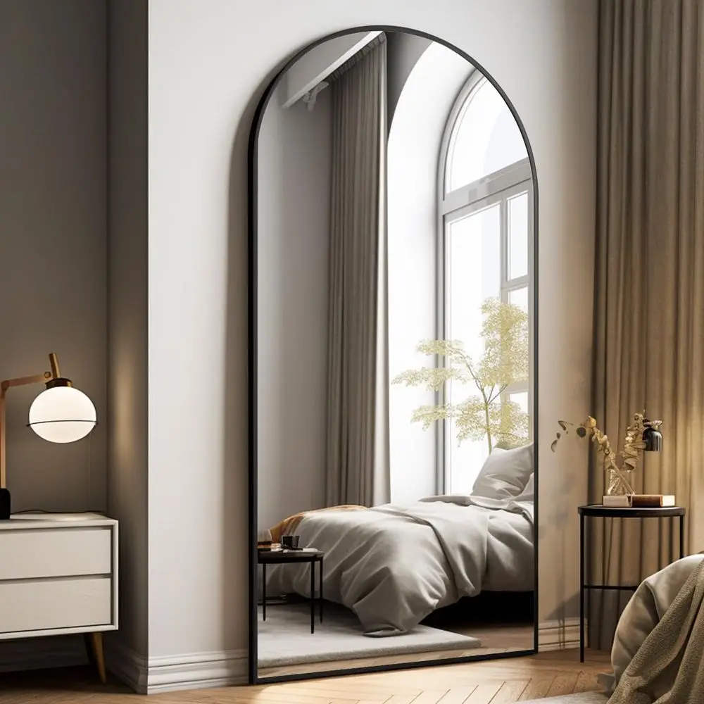 Oversized ull-Body Mirror, 76" x 34" Arched ull-Length Mirror, Black Metal e, loor Mirror or Bedroom, Living/Dring Room, Gym - S
Oversized ull-Body Mirror, 76" x 34" Arched ull-Length Mirror, Black Metal e, loor Mirror or Bedroom, Living/Dring Room, Gym - S